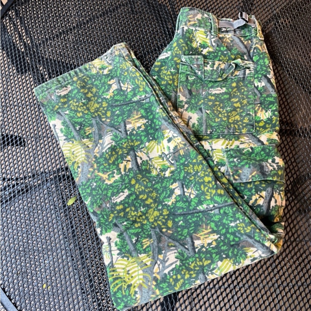Vintage Bushlan Pants Men Green Camo Hunting “Chamois “Cargo 80s